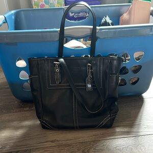 Black Leather Tote Bag